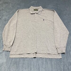 The Fox Polo Club Rugby Shirt Mens XL Heather Gray Pony Slim Fit High Low Hem